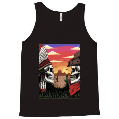 Cowboy And Indian Tank Top Designed By Carlos77