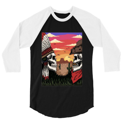 Cowboy And Indian 3/4 Sleeve Shirt Designed By Carlos77