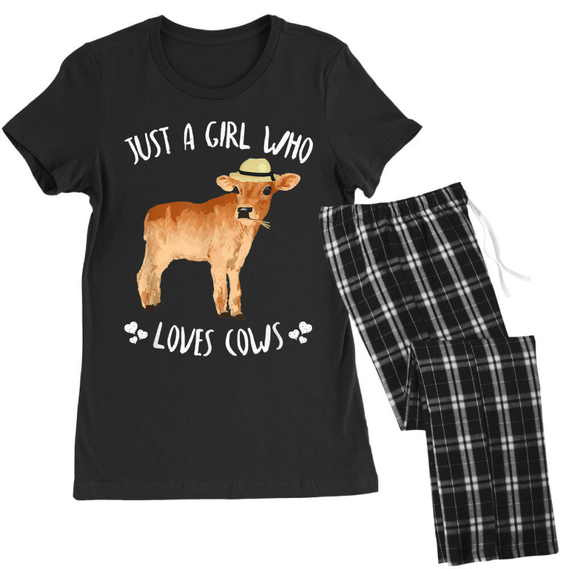 Fun Cute Just A Girl Who Loves Cows Women's Pajamas Set by MadisonDesign | Artistshot