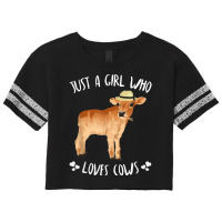 Fun Cute Just A Girl Who Loves Cows Scorecard Crop Tee | Artistshot