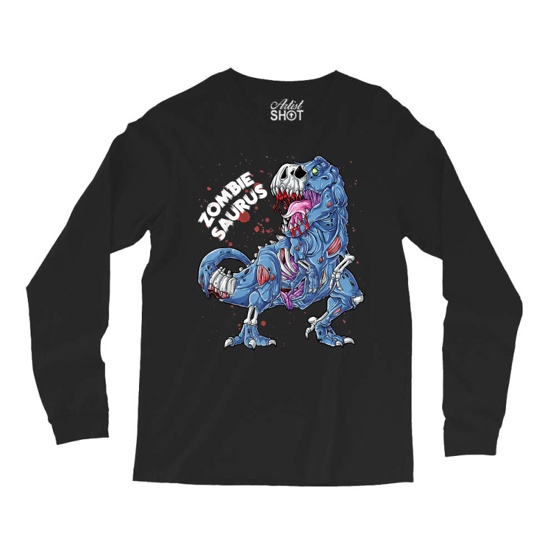 Zombie Saurus Halloween Boys Dinosaur T Rex Skeleton Skull Women Men Long Sleeve Shirts | Artistshot