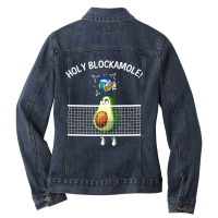 Funny Volleyball For Men Women Holy Guacamole Player Blocker T Shirt Ladies Denim Jacket | Artistshot