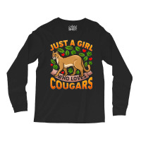 Funny Cougar Animal Lover Just A Girl Who Loves Cougars Premium Long Sleeve Shirts | Artistshot