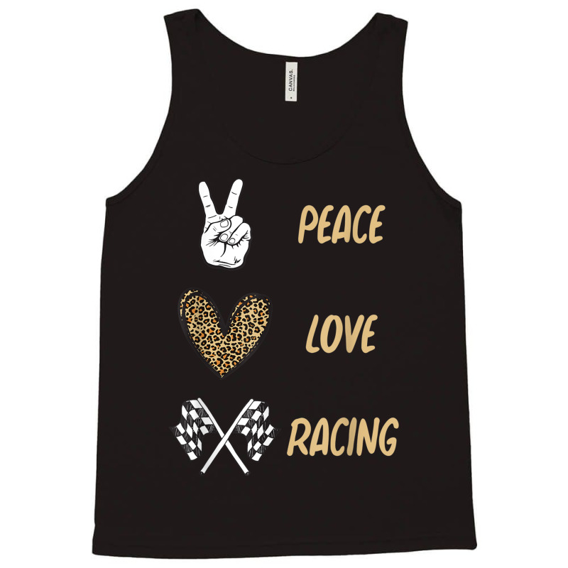 Women's Racing Design Kids Girls Peace Love Racing Race Flag Video Gam Tank Top by CaleDesign | Artistshot