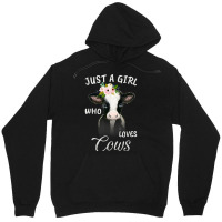 Funny Gift Watercolor Just A Girl Who Loves Cows Unisex Hoodie | Artistshot