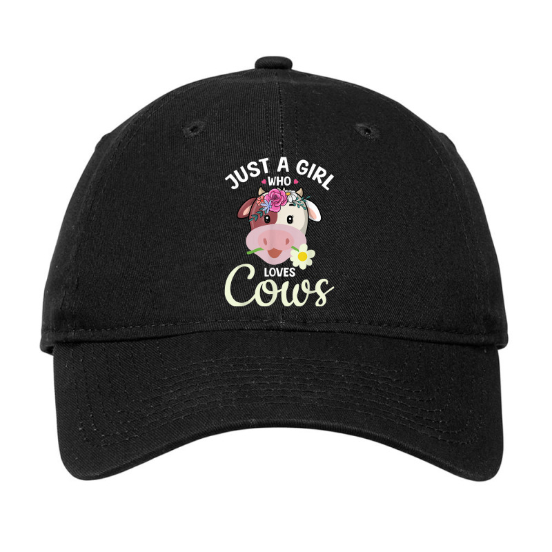 Funny Just A Girl Who Loves Cows Cow Farmer Farm Women Adjustable Cap by MadisonDesign | Artistshot