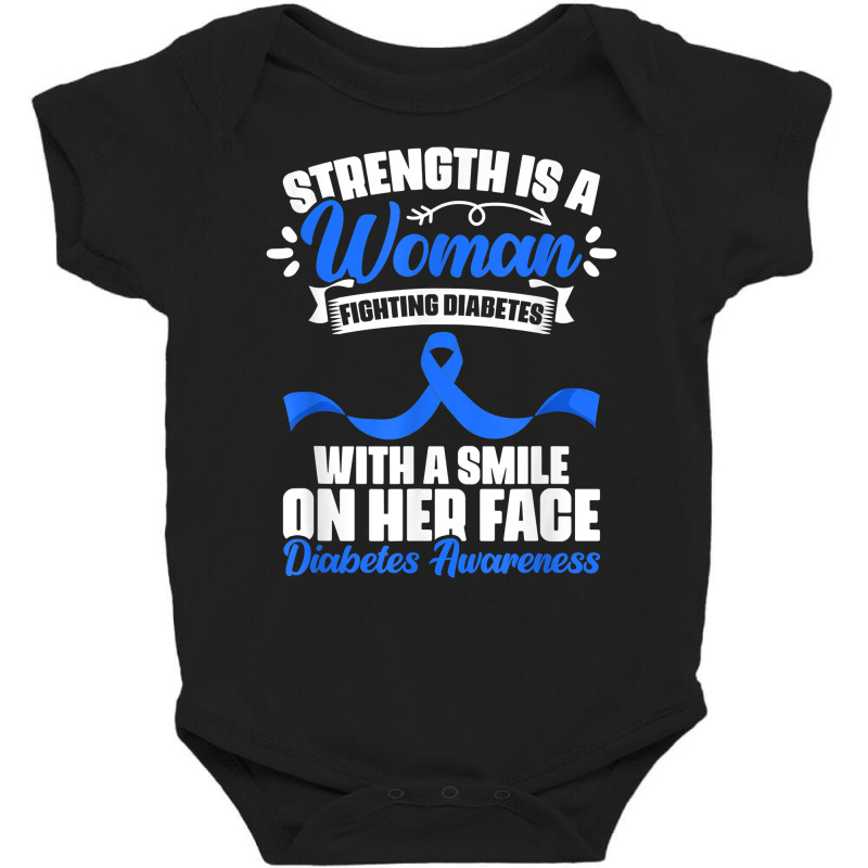 Woman Fighting Diabetes Warrior Diabetic Diabetes Awareness T Shirt Baby Bodysuit | Artistshot