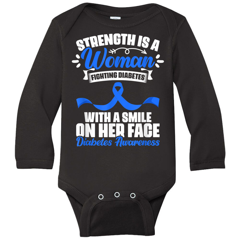 Woman Fighting Diabetes Warrior Diabetic Diabetes Awareness T Shirt Long Sleeve Baby Bodysuit | Artistshot