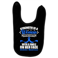 Woman Fighting Diabetes Warrior Diabetic Diabetes Awareness T Shirt Baby Bibs | Artistshot