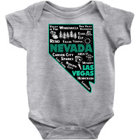 Nevada Las Vegas Map Winnemucca Reno Elko Ely Carson City T Shirt Baby Bodysuit | Artistshot