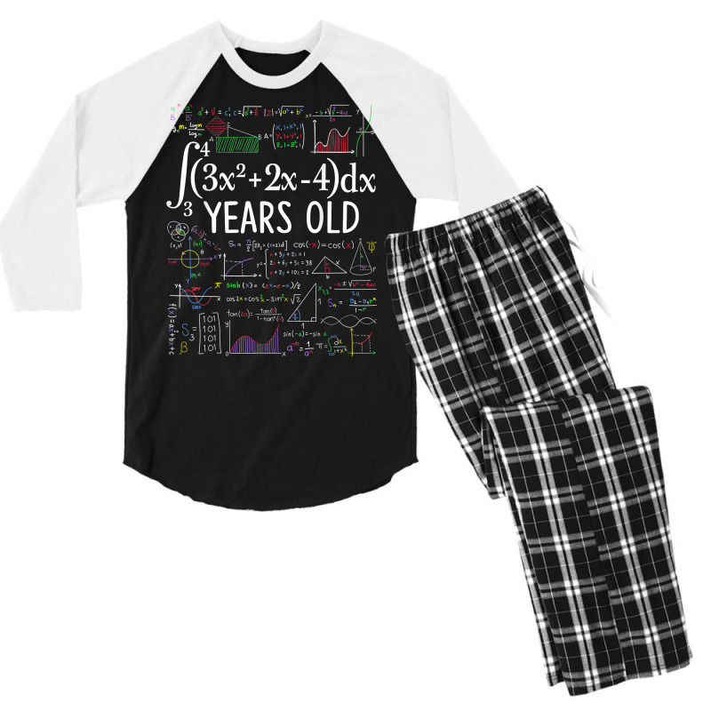 Math Calculus 40 Years Old Women Men Math 40th Birthday T Shirt Men's 3/4 Sleeve Pajama Set | Artistshot