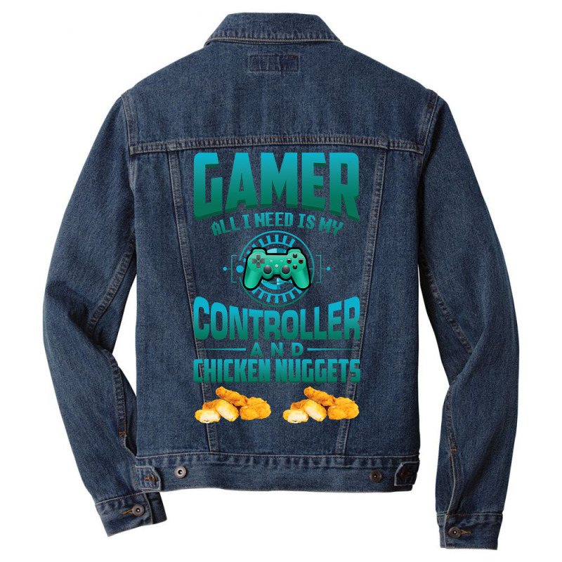 Gamer  For Kids Adults Video Games Chicken Nuggets Men Denim Jacket | Artistshot