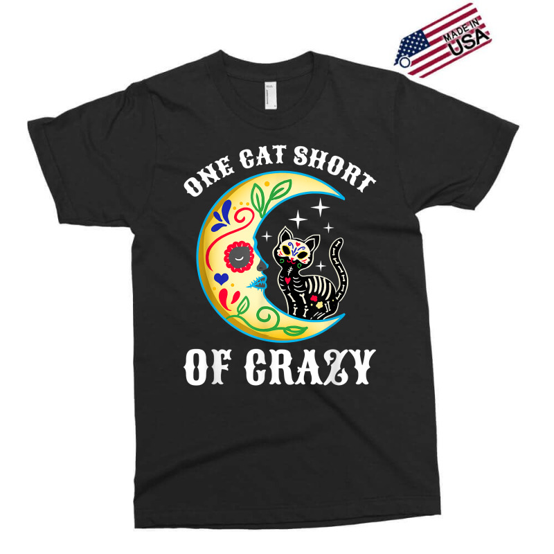 One Cat Short Of Crazy Sugar Skull Moon And Kitten Painting Exclusive T-shirt | Artistshot