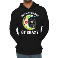 One Cat Short Of Crazy Sugar Skull Moon And Kitten Painting Lightweight Hoodie | Artistshot