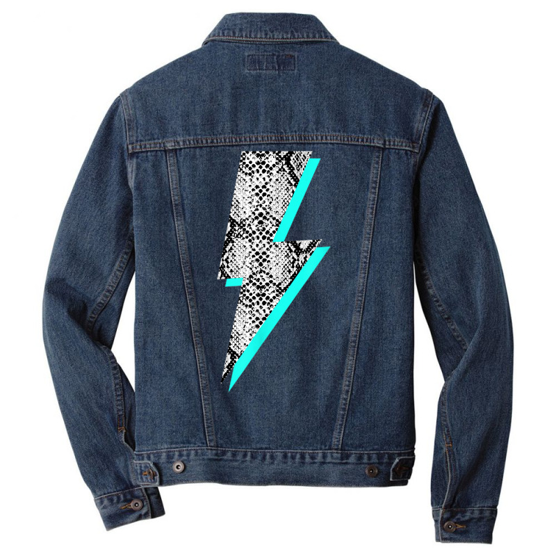 Snakeskin Lightning Bolt Animal Print T Shirt Men Denim Jacket by liobuthieleb3 | Artistshot