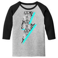 Snakeskin Lightning Bolt Animal Print T Shirt Youth 3/4 Sleeve | Artistshot