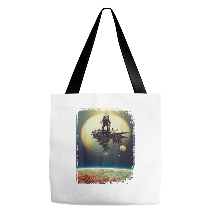 Astronaut Stranded On A Destroyed Space Station Solar System T Shirt Tote Bags | Artistshot