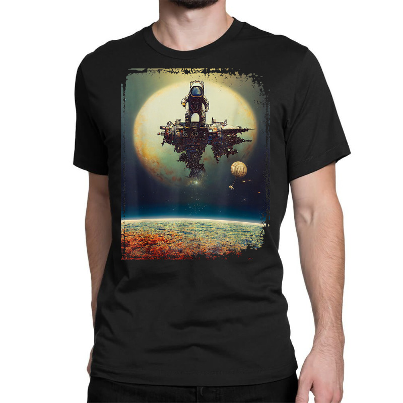 Astronaut Stranded On A Destroyed Space Station Solar System T Shirt Classic T-shirt | Artistshot