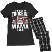 Best Truckin' Mama Ever Usa Flag Father's Day T Shirt Women's Pajamas Set | Artistshot