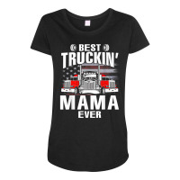 Best Truckin' Mama Ever Usa Flag Father's Day T Shirt Maternity Scoop Neck T-shirt | Artistshot