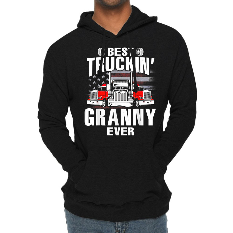 Best Truckin' Granny Ever Usa Flag Father's Day T Shirt Lightweight Hoodie by dubrayhecallezhd | Artistshot