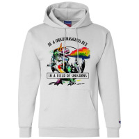 Be A Unicornasaurus Rex In A Field Of Unicorn Dinosaur T Rex Music Vin Champion Hoodie | Artistshot