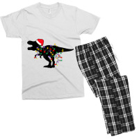 Dinosaur Christmas Lights T Rex Xmas Pajamas Boys Kids Adult Graphic Men's T-shirt Pajama Set | Artistshot