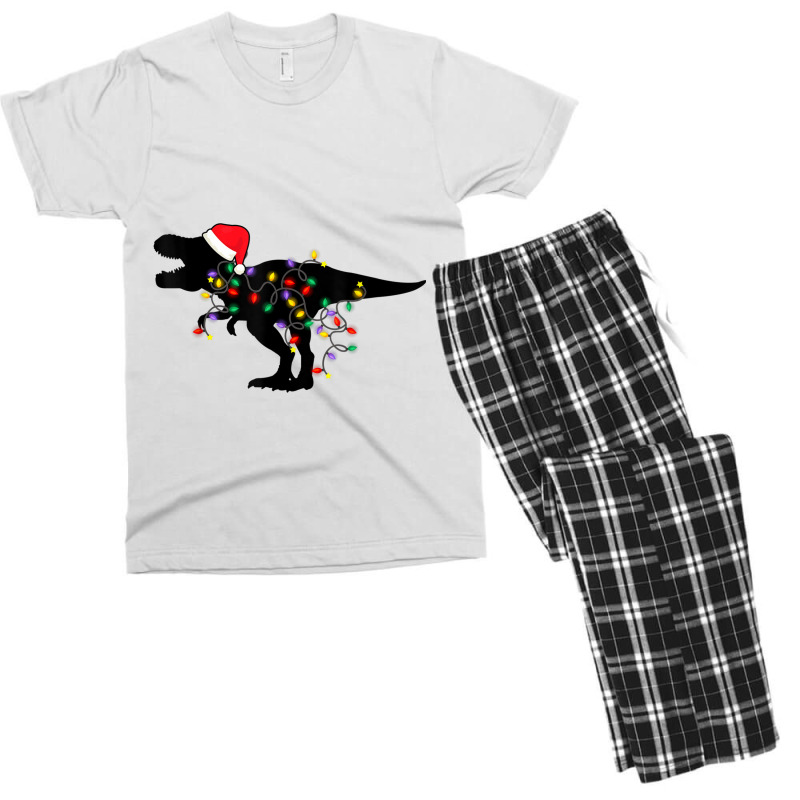 Dinosaur Christmas Lights T Rex Xmas Pajamas Boys Kids Adult Graphic Men's T-shirt Pajama Set | Artistshot