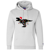 Dinosaur Christmas Lights T Rex Xmas Pajamas Boys Kids Adult Graphic Champion Hoodie | Artistshot