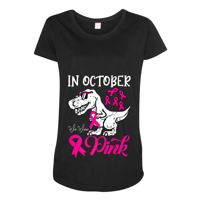 In October We Wear Pink Dinosaur Breast Cancer Awareness Maternity Scoop Neck T-shirt by MadisonDesign | Artistshot