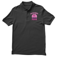 In October We Wear Pink Dinosaurs Witch Breast Cancer Men's Polo Shirt | Artistshot