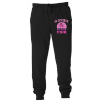 In October We Wear Pink Dinosaurs Witch Breast Cancer Unisex Jogger | Artistshot