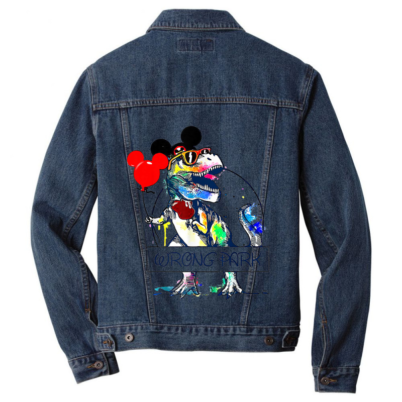 Funny Cute Dinosaur Wrong Tyrannosaurus Park Glasses Graphic Men Denim Jacket | Artistshot