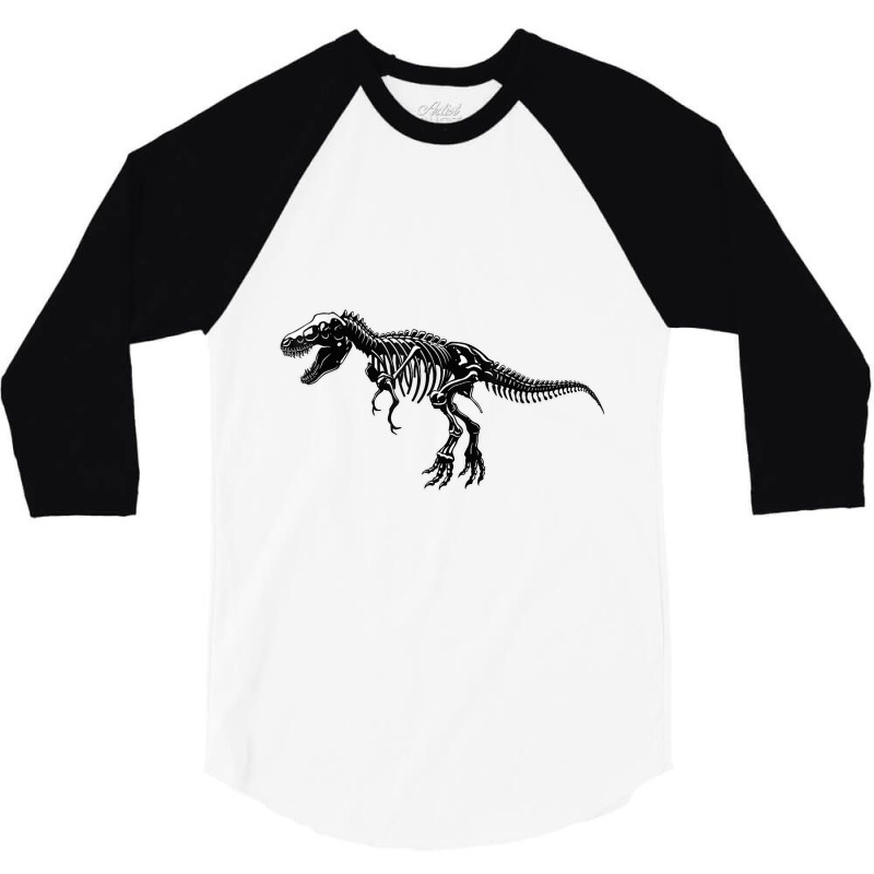 T Rex Trex Dino Dinosaur Black White Sceleton Art Mens My Favorite 3/4 Sleeve Shirt | Artistshot