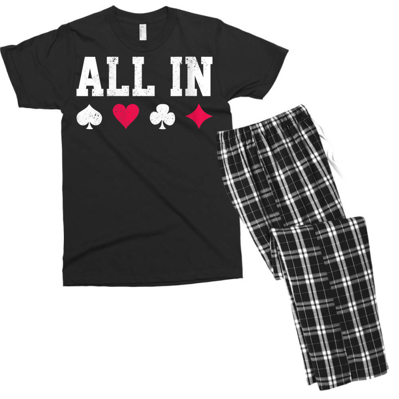 Womens Poker All In Texas Hold'em Gambling Playing Cards Gift V Neck T Men's T-shirt Pajama Set | Artistshot