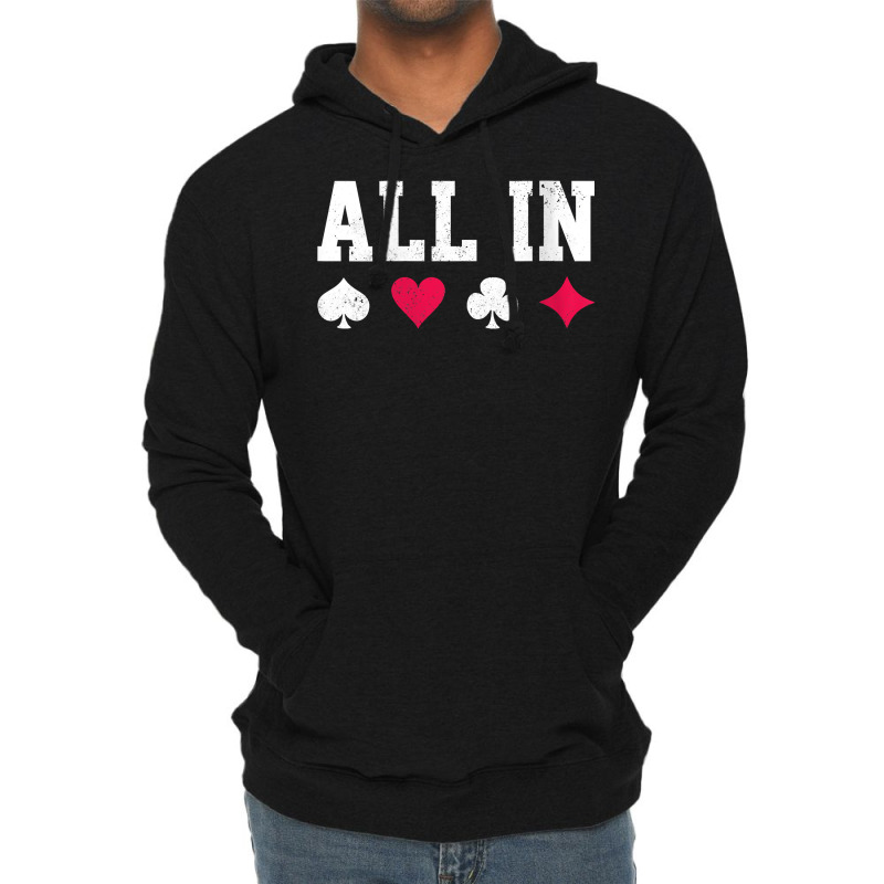 Womens Poker All In Texas Hold'em Gambling Playing Cards Gift V Neck T Lightweight Hoodie | Artistshot