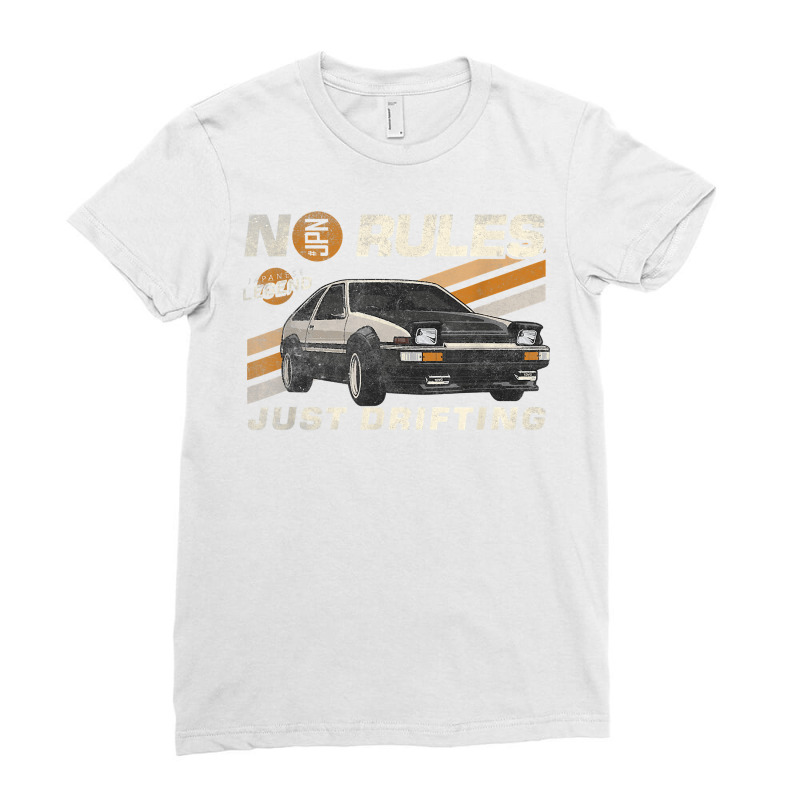 Jdm Vintage Japanese Drift Legend No To Rules Just Drifting T Shirt Ladies Fitted T-Shirt by woestebjparmal | Artistshot