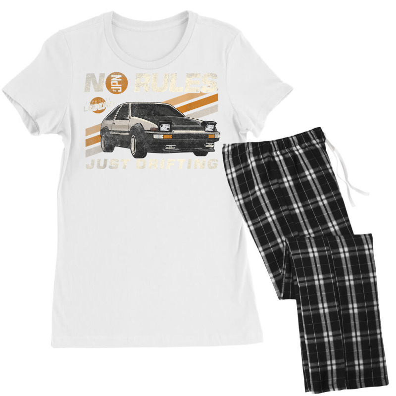 Jdm Vintage Japanese Drift Legend No To Rules Just Drifting T Shirt Women's Pajamas Set by woestebjparmal | Artistshot