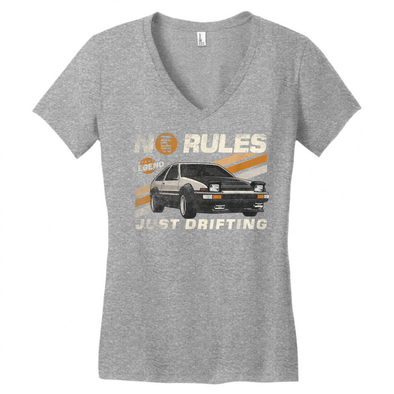 Jdm Vintage Japanese Drift Legend No To Rules Just Drifting T Shirt Women's V-Neck T-Shirt by woestebjparmal | Artistshot