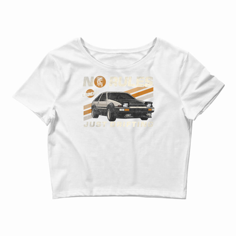 Jdm Vintage Japanese Drift Legend No To Rules Just Drifting T Shirt Crop Top by woestebjparmal | Artistshot