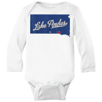 Lake Andes South Dakota Sd Map T Shirt Long Sleeve Baby Bodysuit | Artistshot