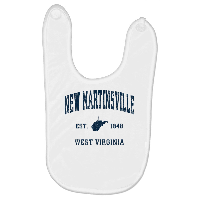 New Martinsville West Virginia Wv Vintage Athletic Navy Spor T Shirt Baby Bibs | Artistshot