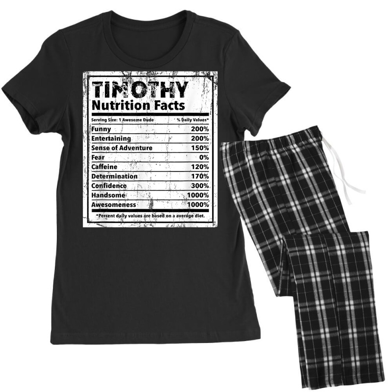 Timothy Nutrition Facts Funny Name Humor Nickname T Shirt Women's Pajamas Set by pilusoekyokeln | Artistshot