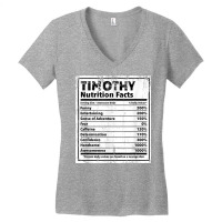 Timothy Nutrition Facts Funny Name Humor Nickname T Shirt Women's V-neck T-shirt | Artistshot