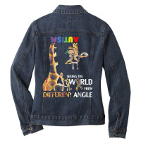 Giraffe Autism Seeing The World From Different Angle Tshirt T Shirt Ladies Denim Jacket | Artistshot