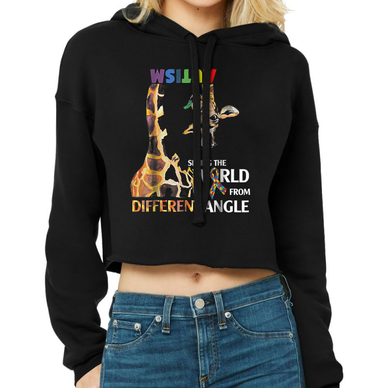 Giraffe Autism Seeing The World From Different Angle Tshirt T Shirt Cropped Hoodie by sieuduong86 | Artistshot