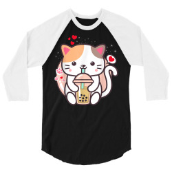 tea bubble tea kawaii anime 3/4 Sleeve Shirt | Artistshot