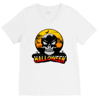 Halloween Graphic T-shirt Design And Typography V-neck Tee | Artistshot