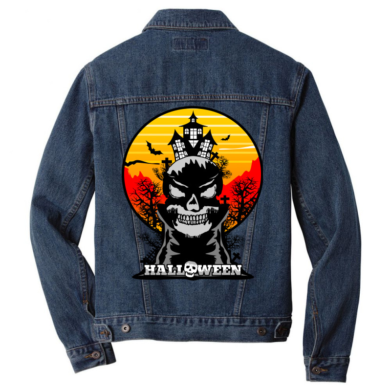 Halloween Graphic T-shirt Design And Typography Men Denim Jacket | Artistshot