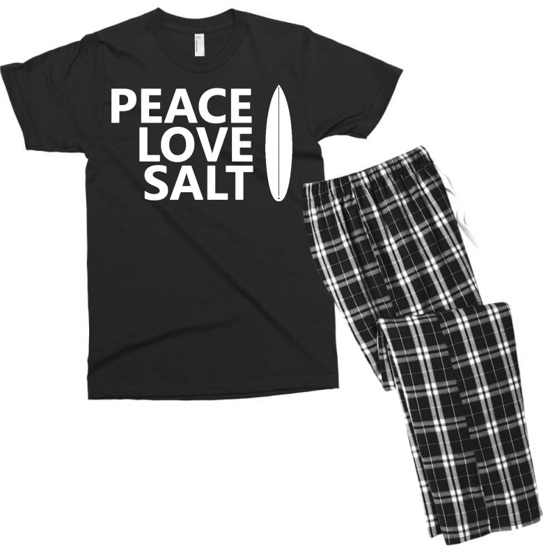 Peace Love Salt   Surfboard Men's T-shirt Pajama Set | Artistshot